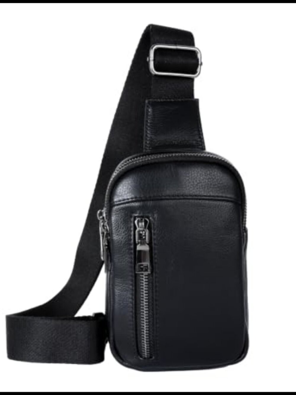 Real Leather Sling Bag Men Crossbody Chest Bag Travel Phone Pouch